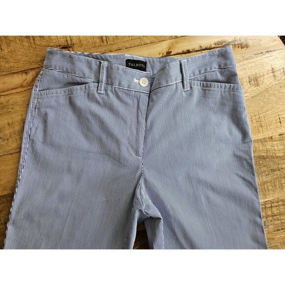 Talbots Hampshire Ankle Pant Women's 6 Petite Teatime Stripe Stretch Preppy - Picture 6 of 7